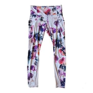 SOLD OUT 🩷 Athleta Mudra Watercolour Leggings with Pockets and Mesh Leg Panels